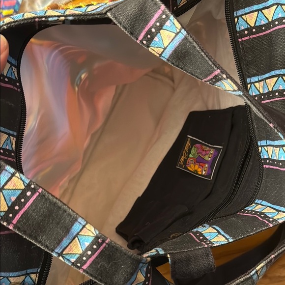 Laurel Burch Black and Orange Artistic Cat Tote - Picture 3 of 3